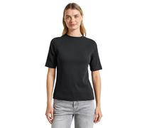 Street One 3227675 T-Shirt avec Structure côtelée, Noir, 42 Femmes
