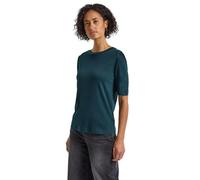 Street One 3227716 T-Shirt Basique avec Fronces, Bleu Marine, 36 Femmes