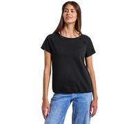 Street One 3227736 T-Shirt avec détails sur Les épaules, Noir, 40 Femmes