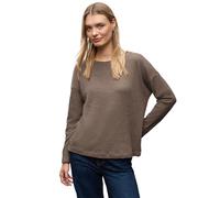 Street One 3227976 T-Shirt structuré avec Boutons, Silk Brown Mel, 40 Femmes