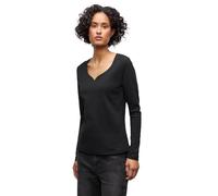 Street One 3228039 T-Shirt avec col en cœur, Noir, 46 Femmes