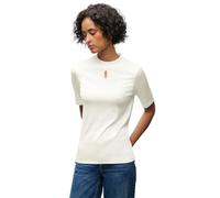 Street One 3228040 T-Shirt avec détails découpés, Blanc Brut, 46 Femme