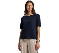 Street One 3228108 T-Shirt avec col Bateau, Bleu foncé, 36 Femmes