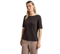 Street One 3228108 T-Shirt avec col Bateau, Marron foncé, 40 Femmes