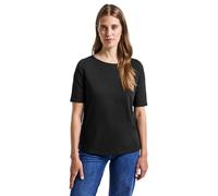 Street One 3228108 T-Shirt avec col Bateau, Noir, 40 Femmes