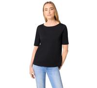 Street One 3228108 T-Shirt avec col Bateau, Noir, 40 Femmes