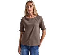 Street One 3228108 T-Shirt avec col Bateau, Silk Brown, 38 Femmes