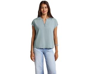 Street One 3411644 Chemise à col Fendu, Couleur Unie, Arona Blue, 48 Femmes