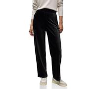 Street One 3716566 Pantalon en Velours côtelé à Jambes Droites, Noir, 42W / 30L Femmes