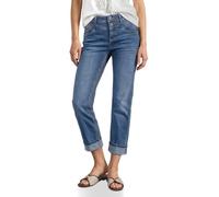 Street One Jean Droit pour Femme, Coupe décontractée, avec Rabat, 3818271, Bleu Moyen Authentique délavé, 30W / 28L