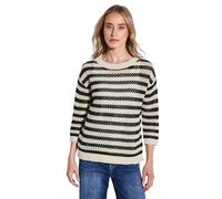Street One A303245 Pull en Maille rayée, Noir, 40 Femme