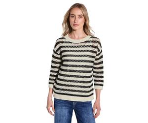 Street One A303245 Pull en Maille rayée, Noir, 40 Femme
