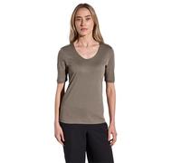 Street One A317665 T-Shirt Basique à Manches Courtes, Marron Pierre, 42 Femmes