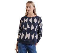 Street One A322109 T-Shirt Jacquard, Bleu Ciel de Nuit, 46 Femmes