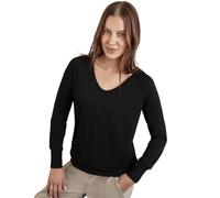 Street One A322229 T-Shirt à l'aspect tricoté, Noir, 36 Femmes