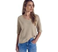 Street One A322692 T-Shirt avec détails pailletés, Moonstone Sable, 38 Femmes
