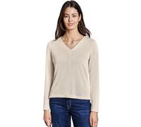Street One A322793 T-Shirt à l'aspect tricoté, Beige Sable Lisse, 38 Femmes
