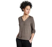 Street One A322793 T-Shirt à l'aspect tricoté, Muddy Brown Mel, 38 Femmes