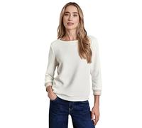 Street One A322806 T-Shirt avec Poignets rayés, Blanc cassé, 38 Femmes