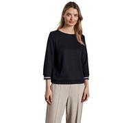 Street One A322806 T-Shirt avec Poignets rayés, Deep Tint Blue, 38 Femmes