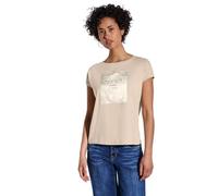 Street One A322962 T-Shirt avec Patch en Satin, Coton Beige, 38 Femmes