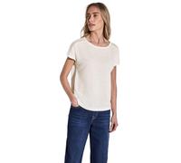 Street One A323146 T-Shirt avec détails en Dentelle, Blanc cassé, 40 Femmes