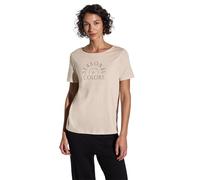 Street One A323170 T-Shirt avec Inscription, Beige Sable Lisse, 42 Femmes
