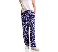 STREET ONE A377879 Pantalon en Viscose avec Imprimé, Violet/Bleu, 34W x 30L Femmes, Multicolore