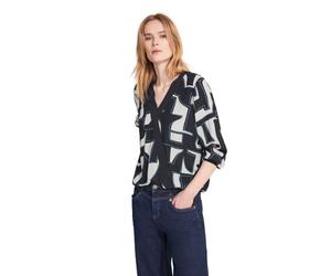 Street One Blouse Enveloppante Imprimée T-Shirt, Bleu Foncé, 44 Femme