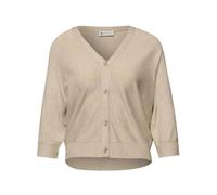 Street One - Cardigan en maille viscose ouvert sur le devant - Femme - Pulls - Beige - Taille: 40 FR
