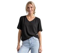 Street One Chemisier à Manches Courtes avec col en V, Noir, Taille 44