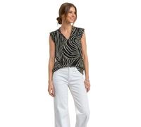 Street One Chemisier en Mousseline de Soie avec col Fendu, Noir, Taille 42