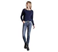 Street One Damen Style York 1-knopf 59 Jeans Im Slim Fit, Mid Blue Wash, 27W / 30L EU