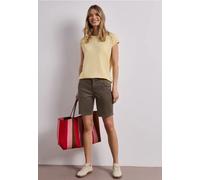 Street One Femme Bermuda Mid Waist en satin in Marron, in size: 32