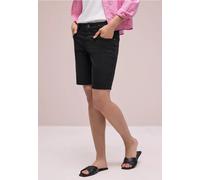 Street One Femme Bermuda Mid Waist en satin in Noir, in size: 46