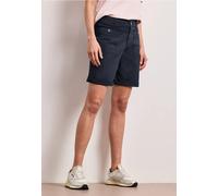 Street One Femme Bermuda straight legs avec turn-up in Bleu, in size: 36