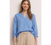 Street One Femme Blouse à manches 3/4 en lin mélangé avec split neck in Bleu, in size: 36