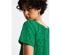 Street One Femme Blouse avec broderie ajourée in Vert, in size: 46