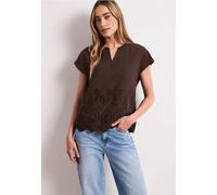 Street One Femme Blouse avec broderie anglaise in Marron, in size: 34
