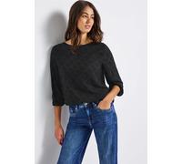 Street One Femme Blouse imprimée avec ourlet élastique in Noir, in size: 34
