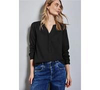 Street One Femme Chemisier de couleur unie in Noir, in size: 44