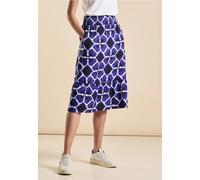Street One Femme Jupe midi en jersey in Multicolore|Bleu, in size: 38