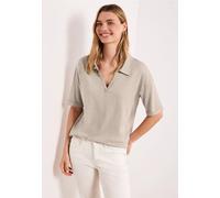 Street One Femme Polo à manches courtes en jersey in Beige, in size: 46
