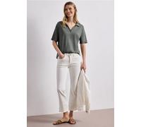 Street One Femme Polo à manches courtes en jersey in Vert, in size: 42