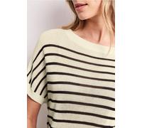 Street One Femme Pull-over rayé manches courtes à col bateau in Beige, in size: 42
