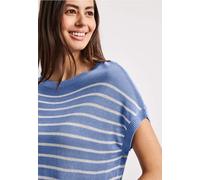 Street One Femme Pull-over rayé manches courtes à col bateau in Bleu, in size: 44