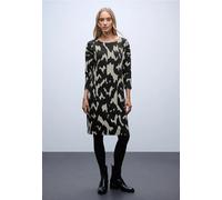 Street One Femme Robe jacquard avec boutons in Noir, in size: 34