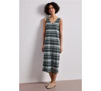 Street One Femme Robe midi avec col en V en qualité jacquard in Vert, in size: 34
