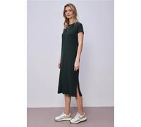 Street One Femme Robe midi en jersey côtelé in Vert, in size: 36