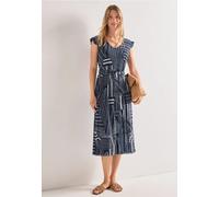 Street One Femme Robe midi en mesh avec imprimé in Bleu, in size: 34